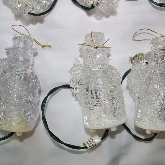 12 Vintage Acrylic One Light Ornaments Pig Tail Light up Tree Ornaments - Picture 6 of 11